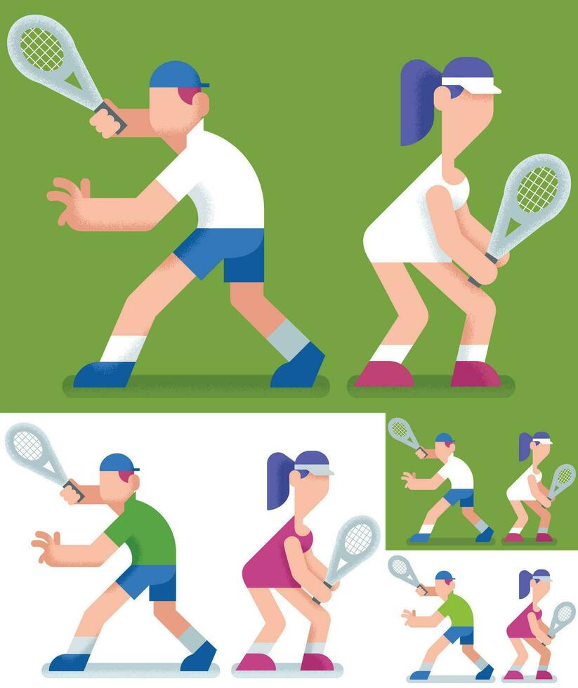 Tennis Flat Design Set vector