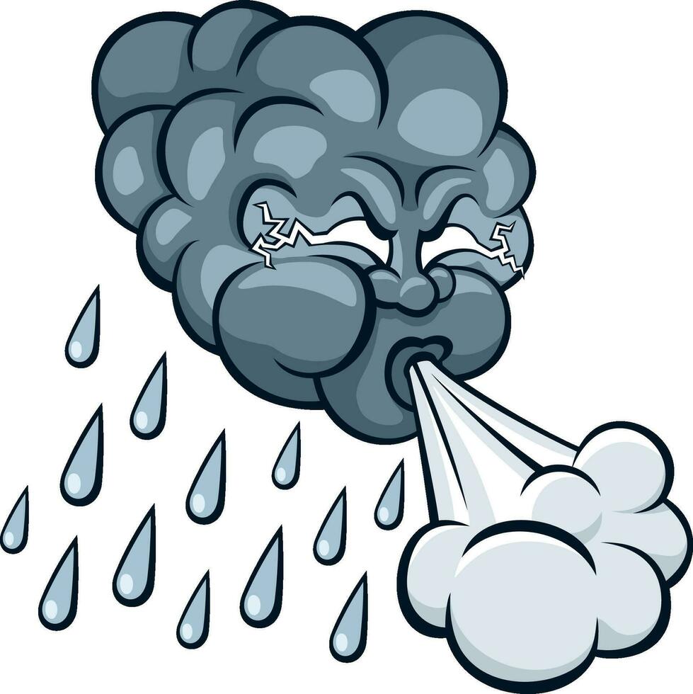 Storm Cloud on White vector