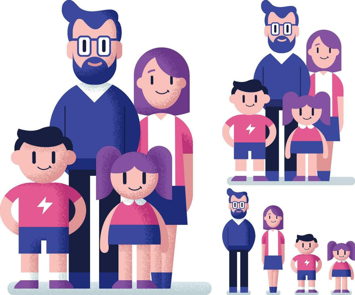 familia plano diseño vector