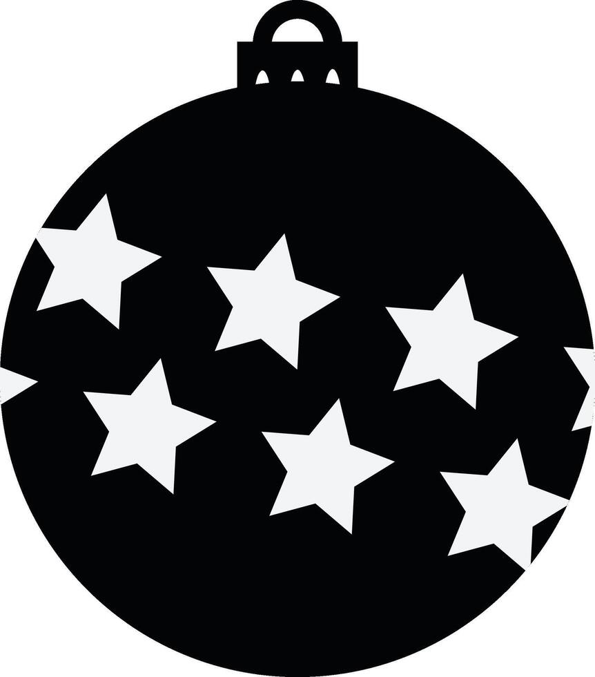 silueta de pelota Navidad con estrellas decoración, navidad pelota adornos colección, navegar linterna festival iconos, nuevo año símbolo vector