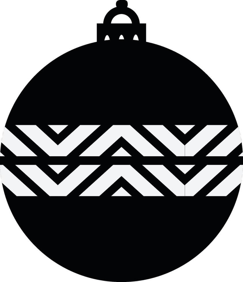 Navidad chuchería silueta, vacaciones hora espacio madera Navidad ornamento decoración, negro y blanca Navidad árbol Faldas y collares vector