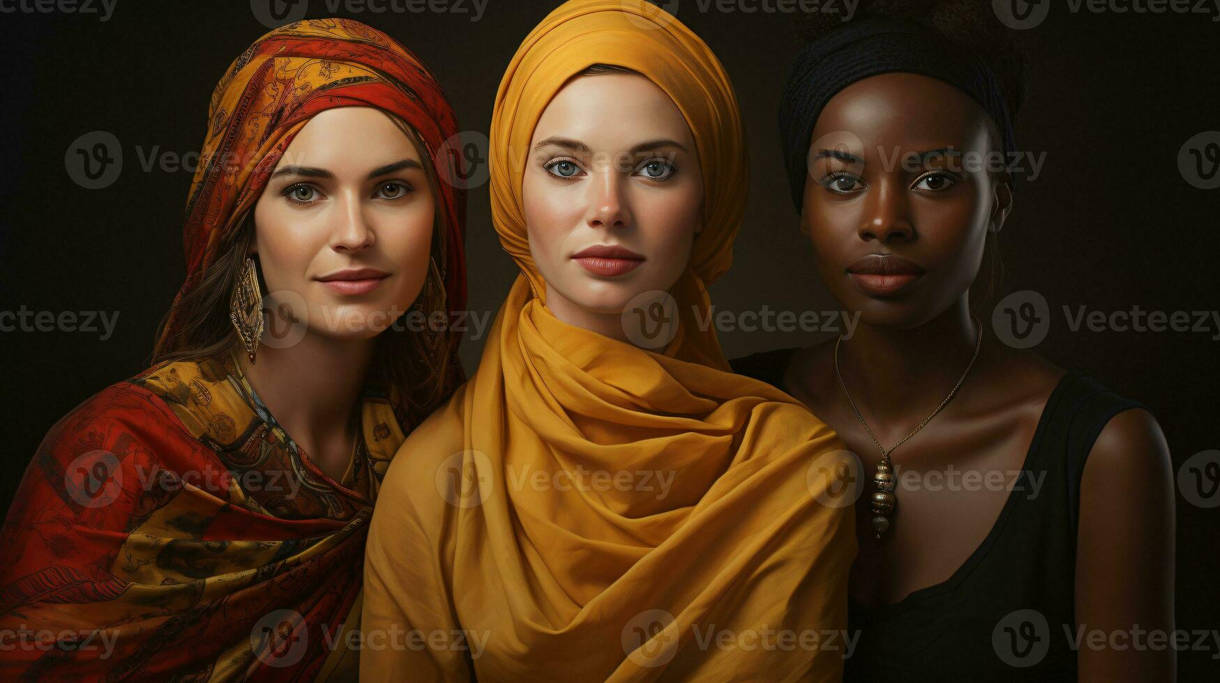 AI generated group of people from different cultural backgrounds photo