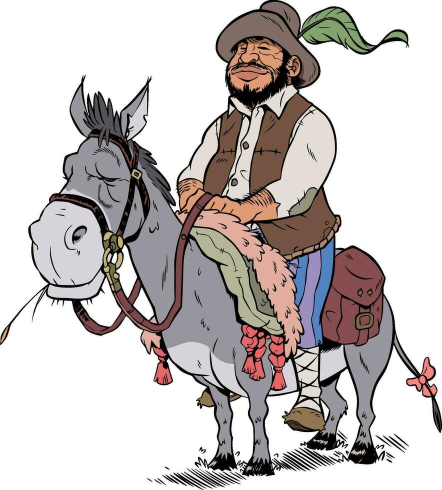 sancho panza en blanco vector