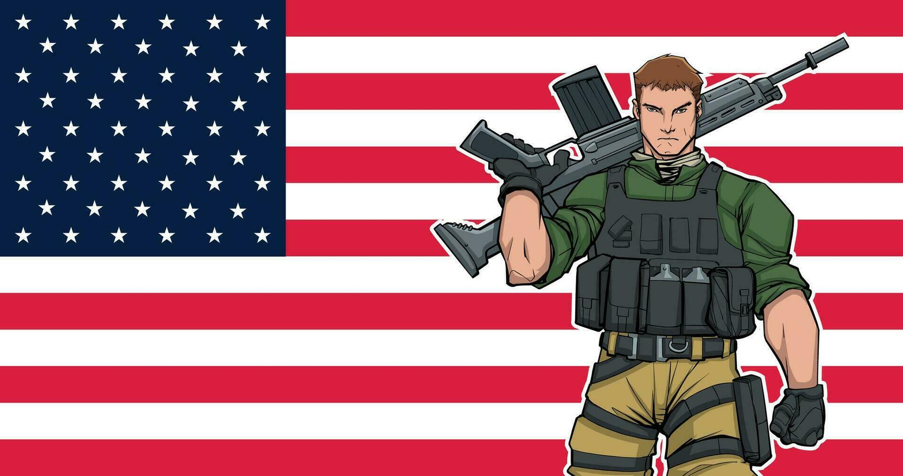 American Soldier Background vector