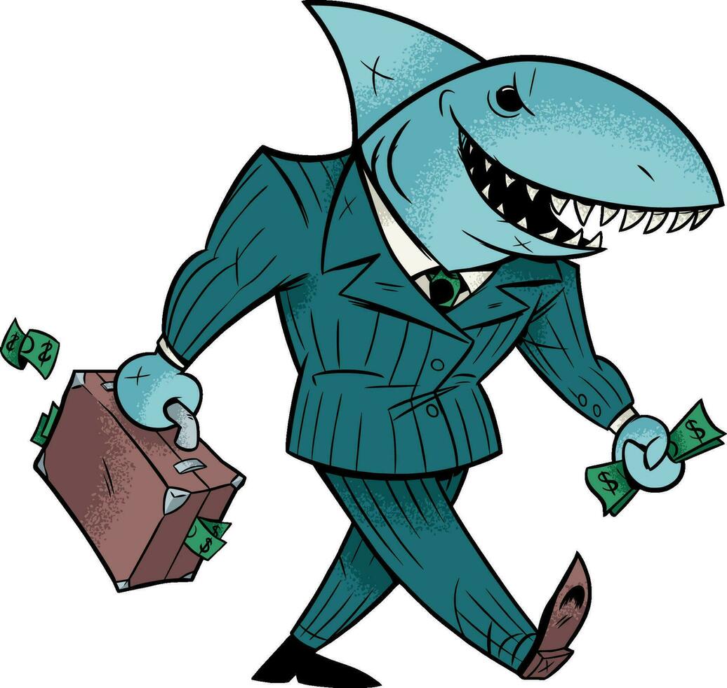 Business Shark Isolated vector