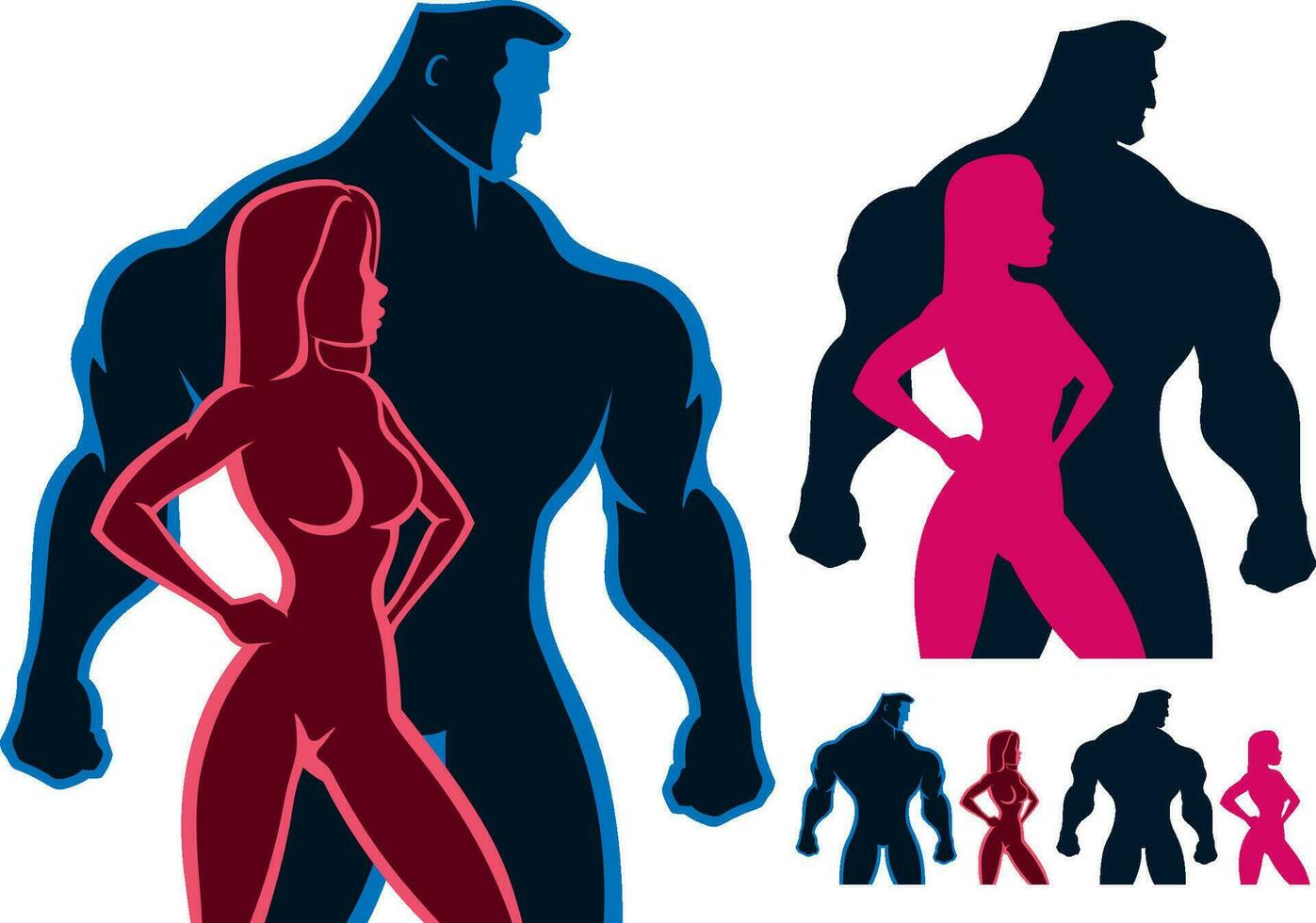 Fit Couple Set vector
