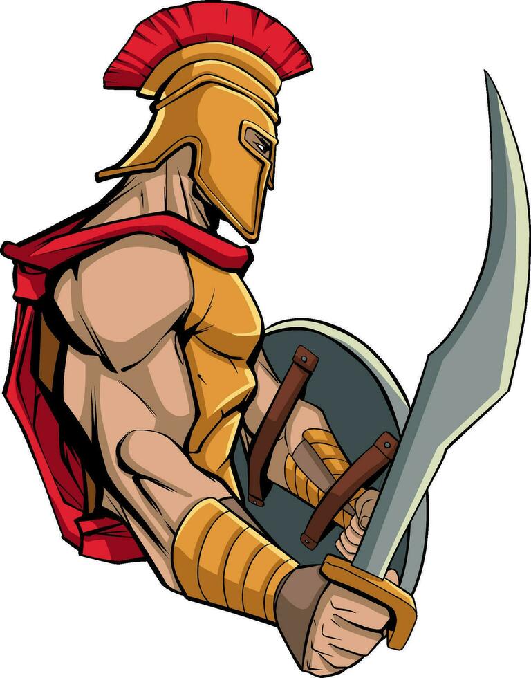 Spartan Warrior Mascot vector