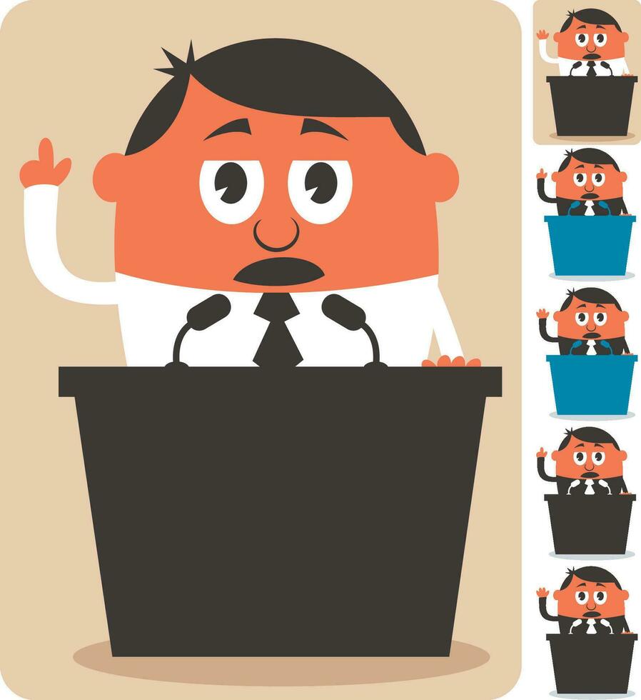 Politician Cartoon Set vector