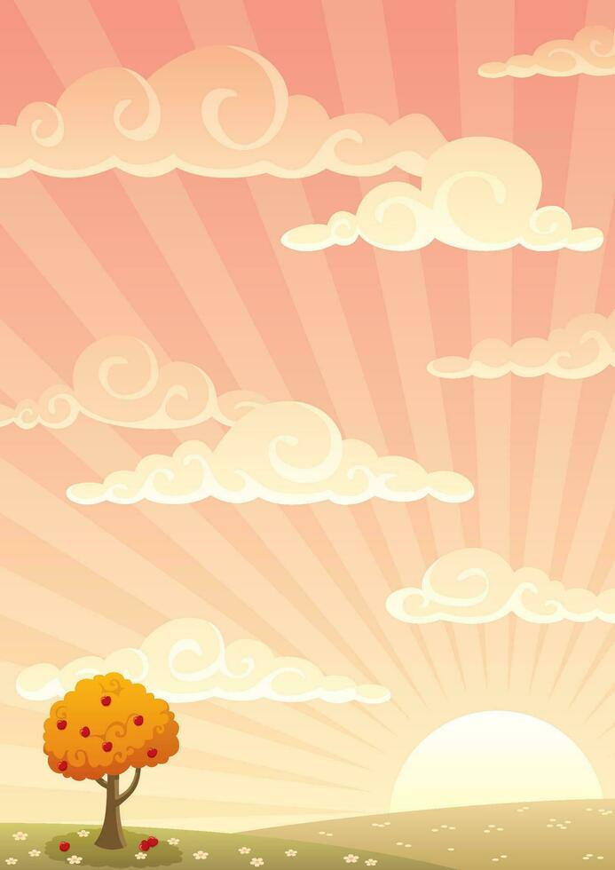Meadow Background Autumn vector