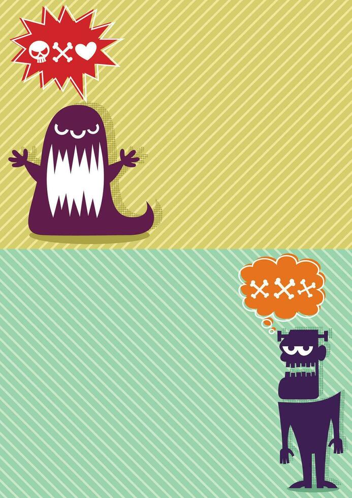 Monster Backgrounds 3 vector