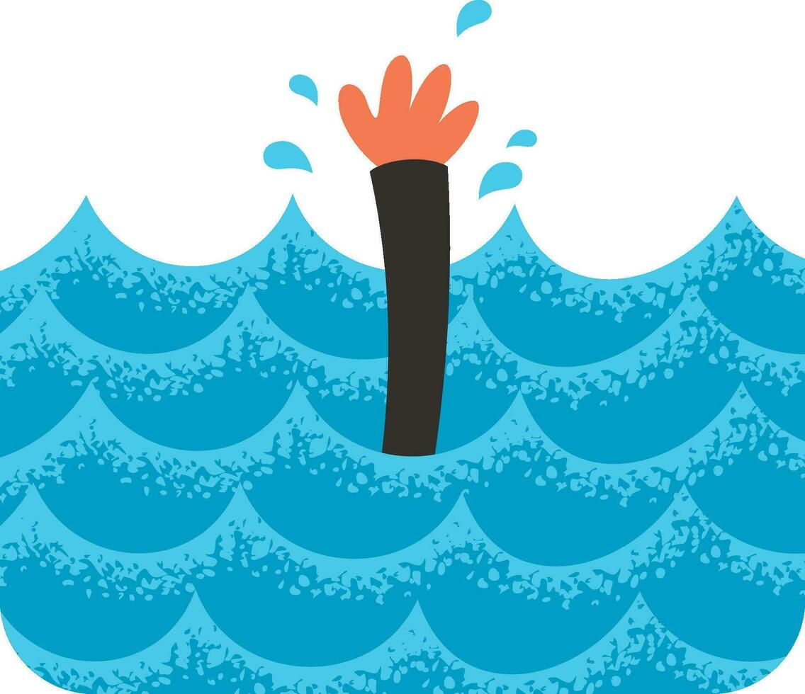 Drowning Cartoon Concept vector