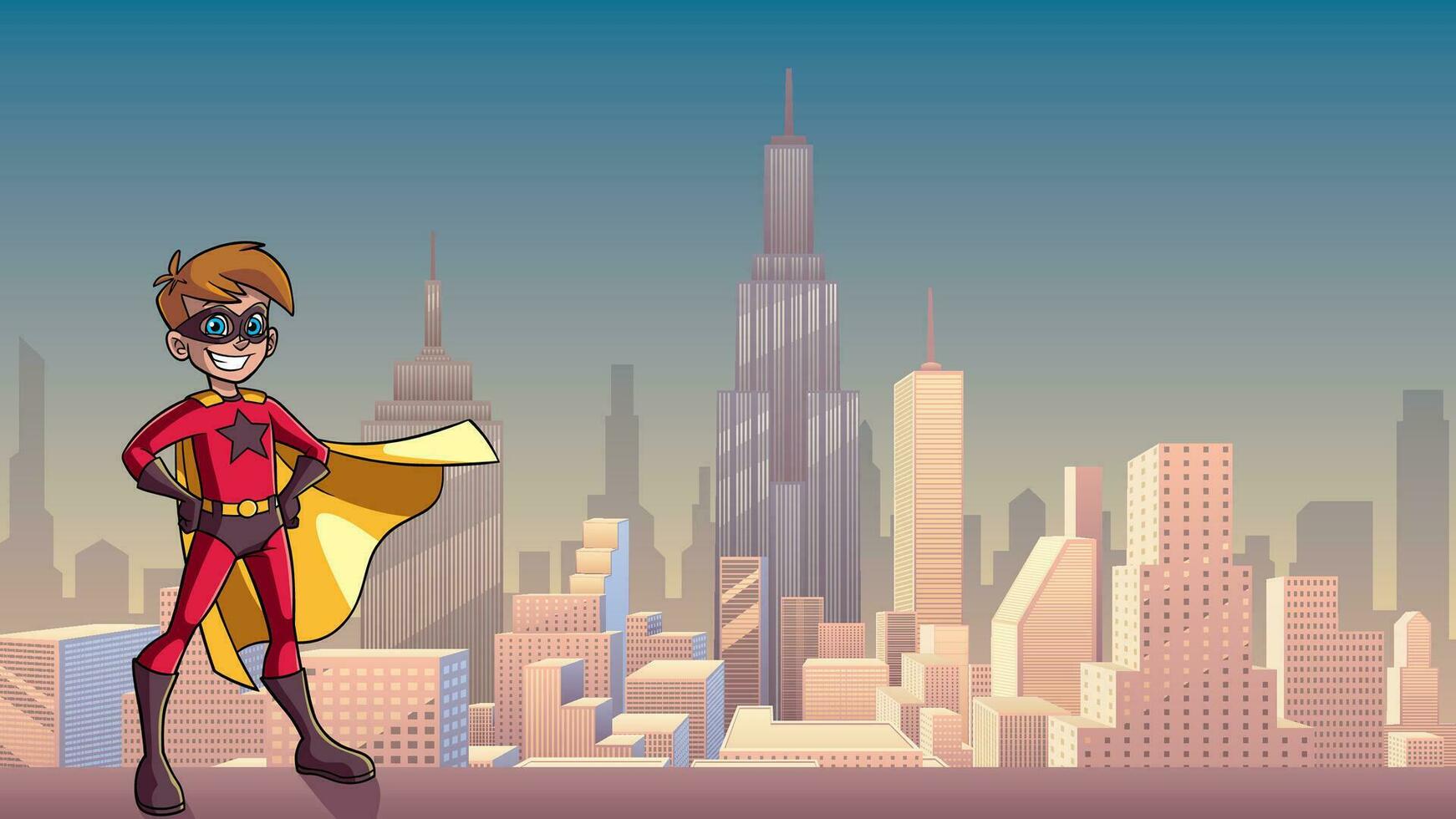 Super Boy City Background vector