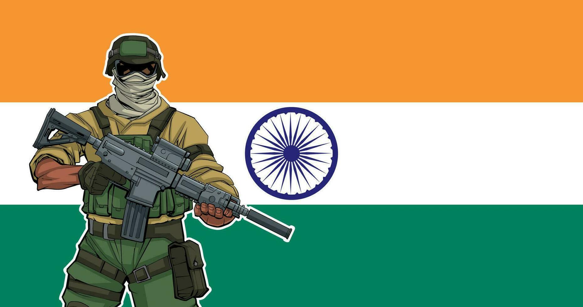 Indian Soldier Background vector