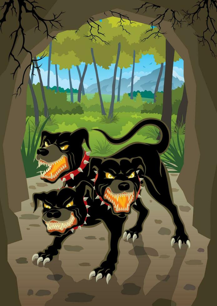 Cerberus Greek Monster vector