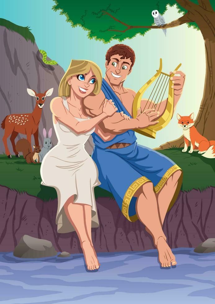 Orpheus and Eurydice vector