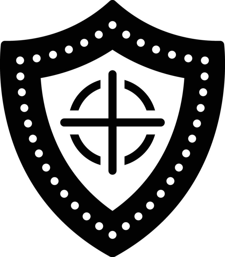 Solid icon for shield vector