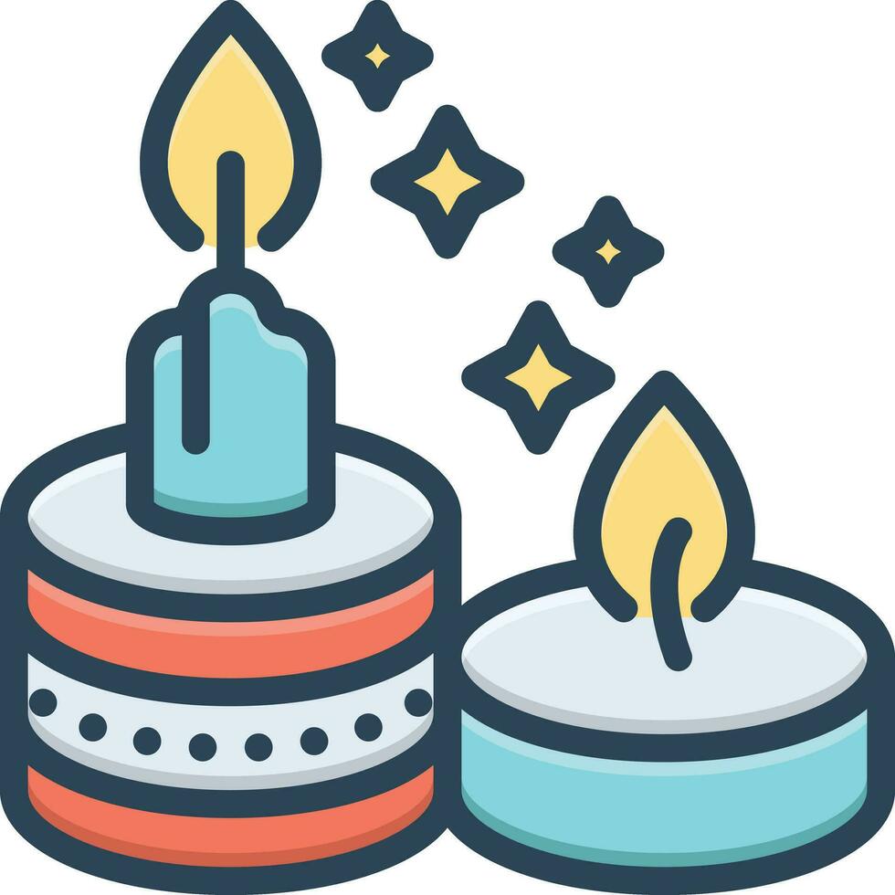 color icono para velas vector