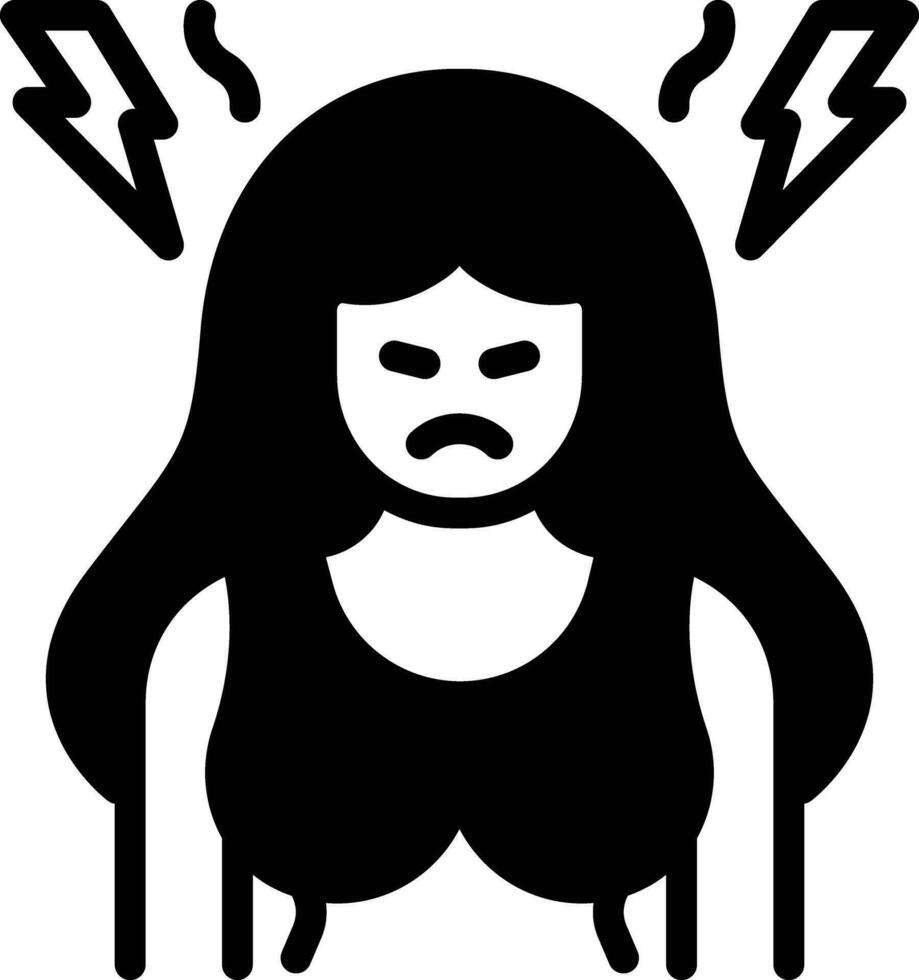 Solid icon for anxiety vector