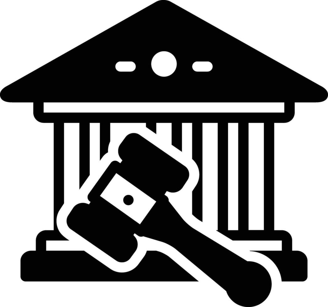 Solid icon for judicial vector