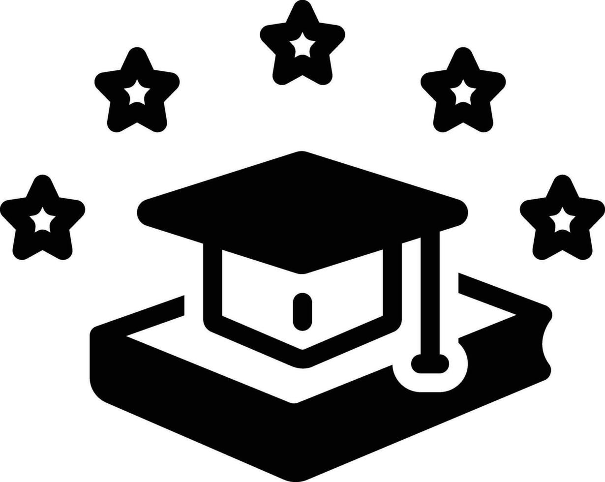 sólido icono para graduación vector