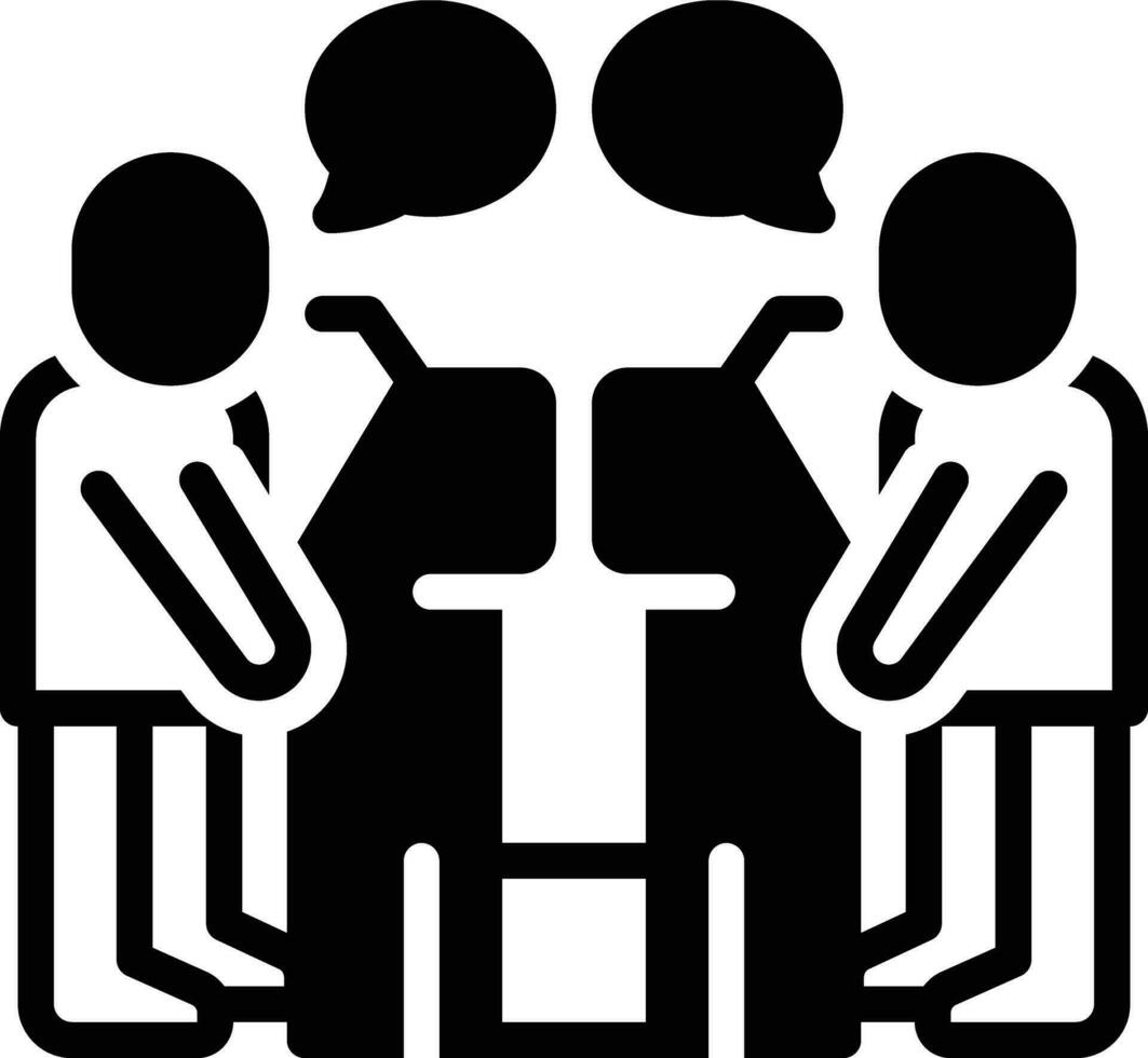 Solid icon for debate vector