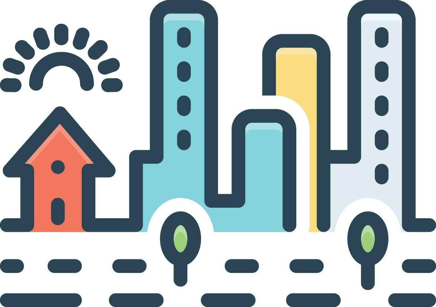 Color icon for township vector