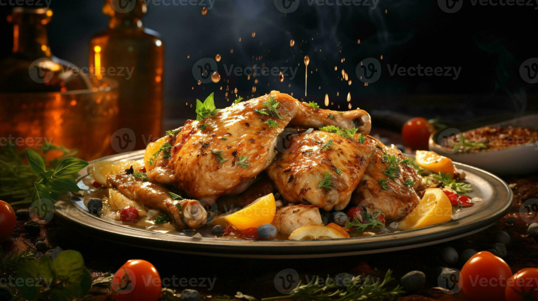 AI generated Delicious chicken meal photo