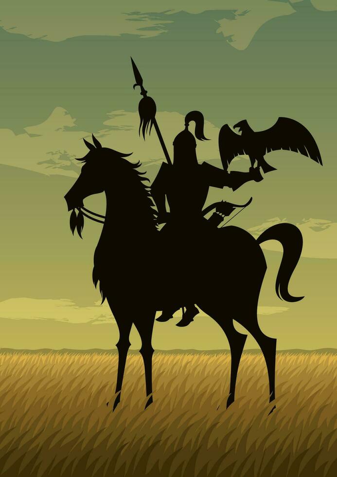 Mongol Warrior Silhouette vector