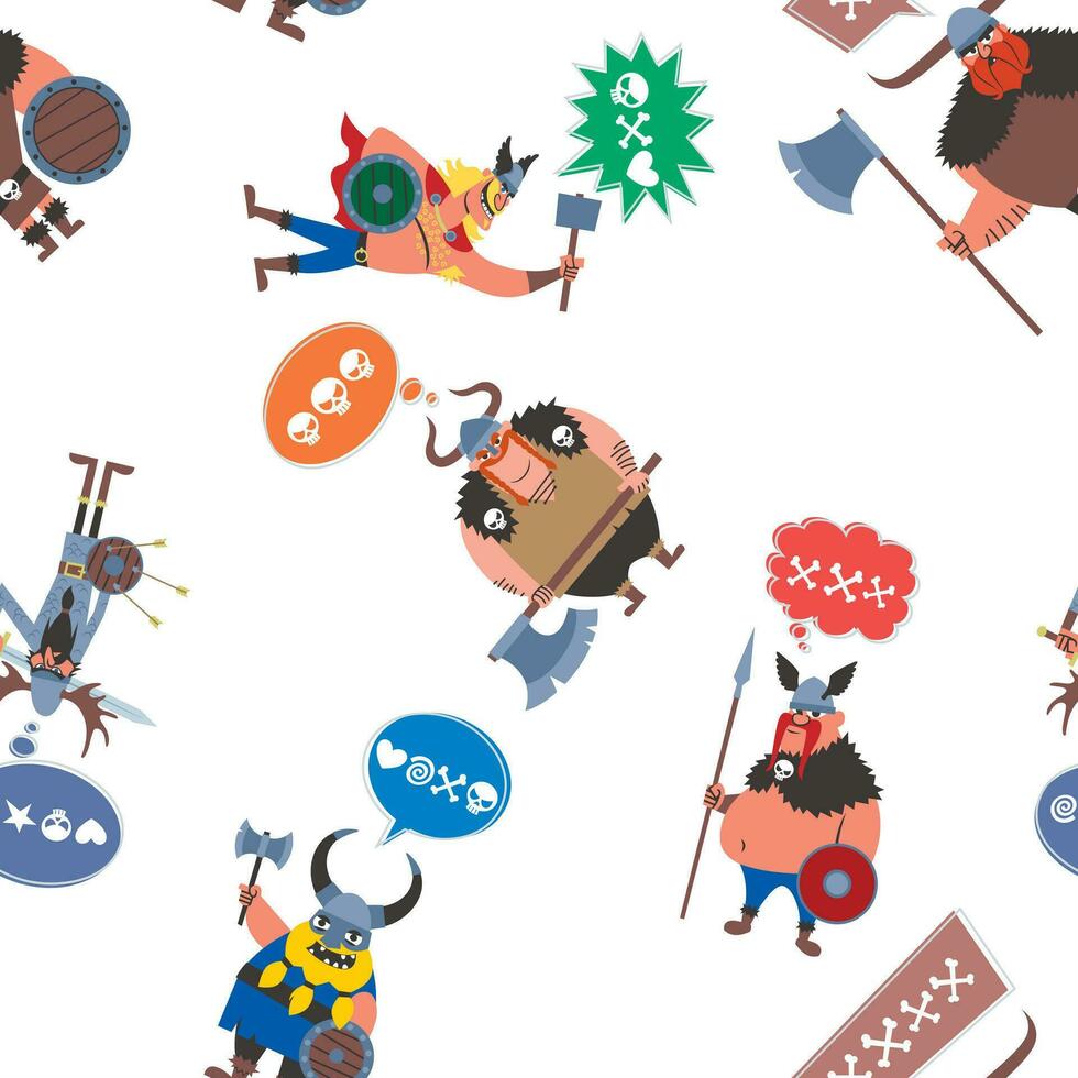 Viking Seamless Pattern vector