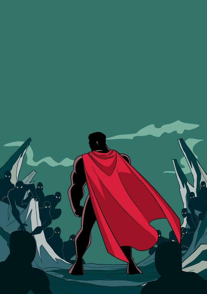 Superhero Ready for Battle Silhouette vector