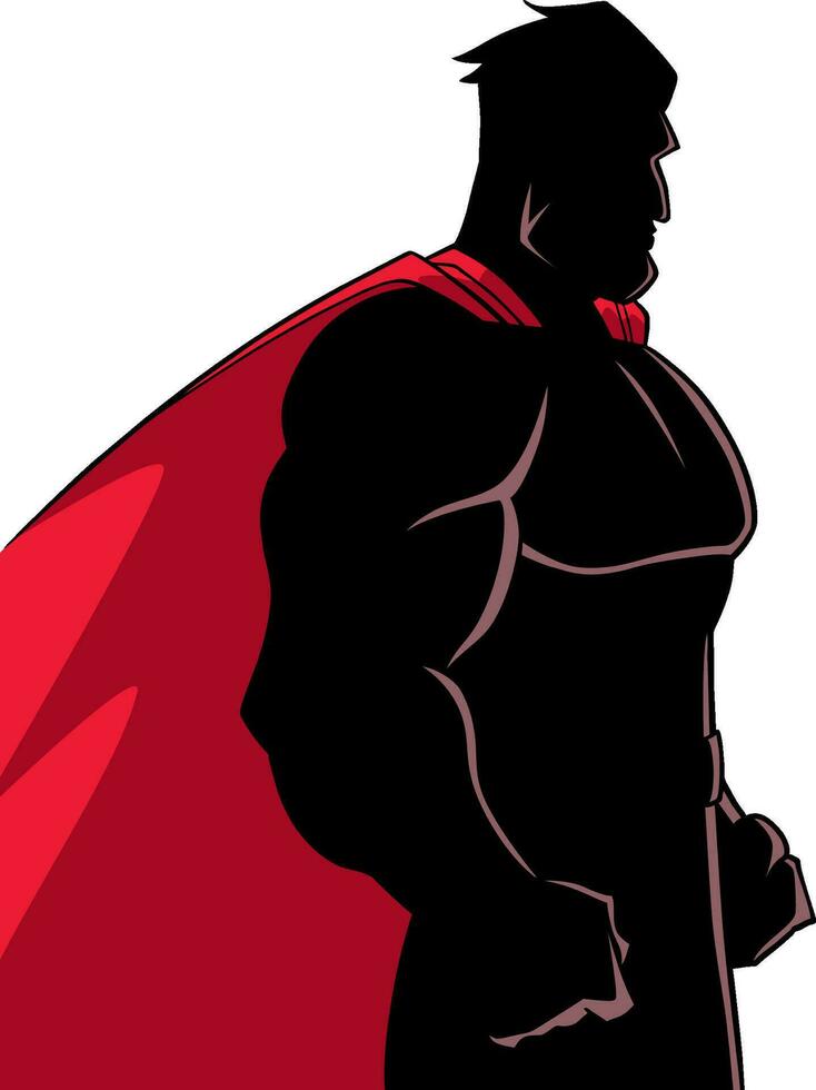 Superhero Side Profile Silhouette vector