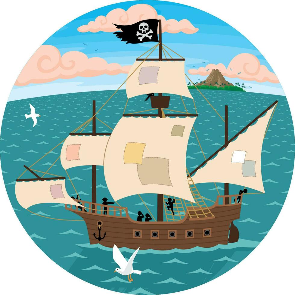 Pirate Ship Cartoon vector