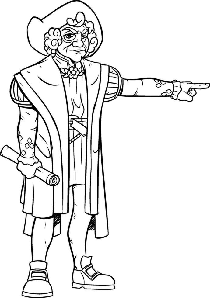 Christopher Columbus Line Art vector