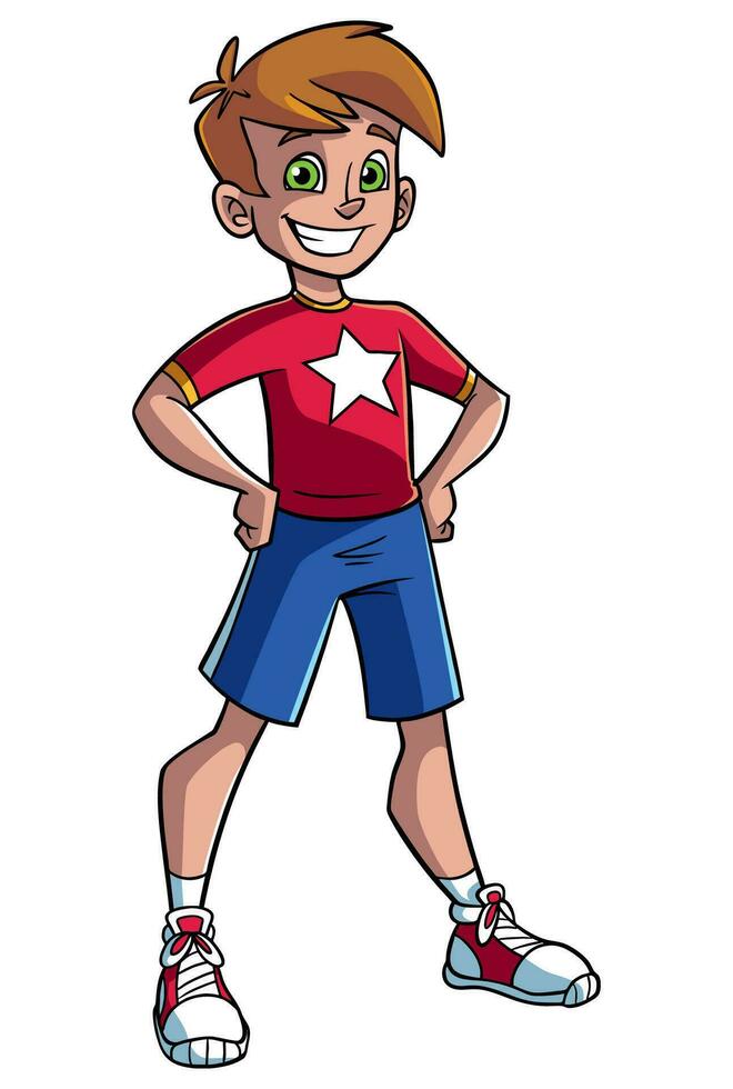 Little Boy on White vector