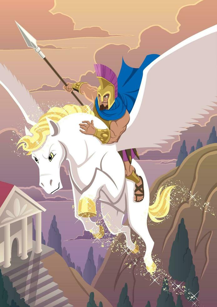 Greek Hero Bellerophon vector
