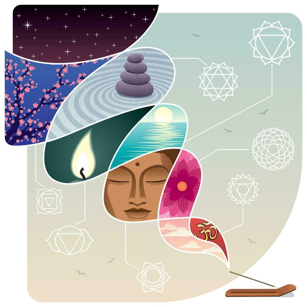 Relaxation Meditation Concept vector