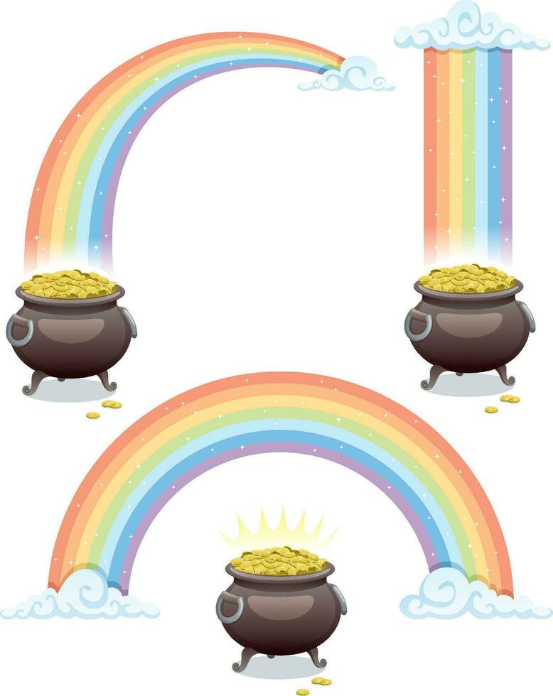 maceta y arco iris vector