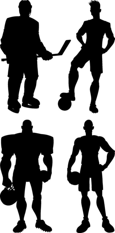 Athletes Silhouettes Set vector