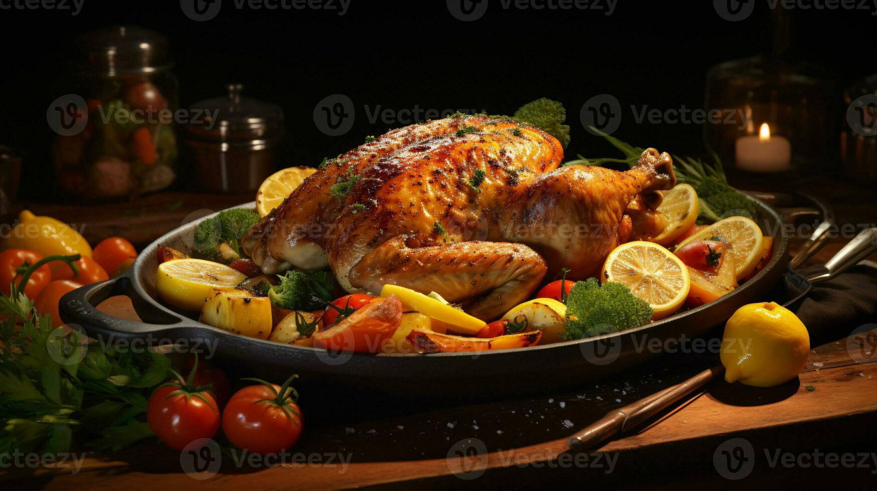AI generated Delicious chicken meal photo
