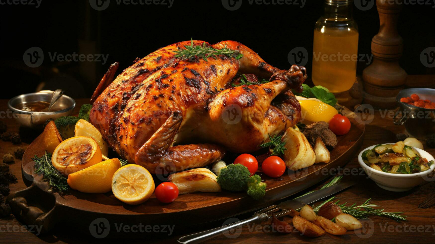 AI generated Delicious chicken meal photo