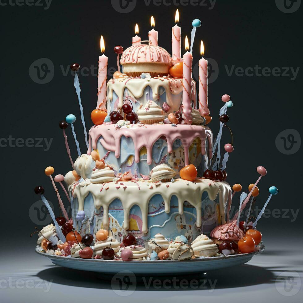 AI generated Birthday Cake photo