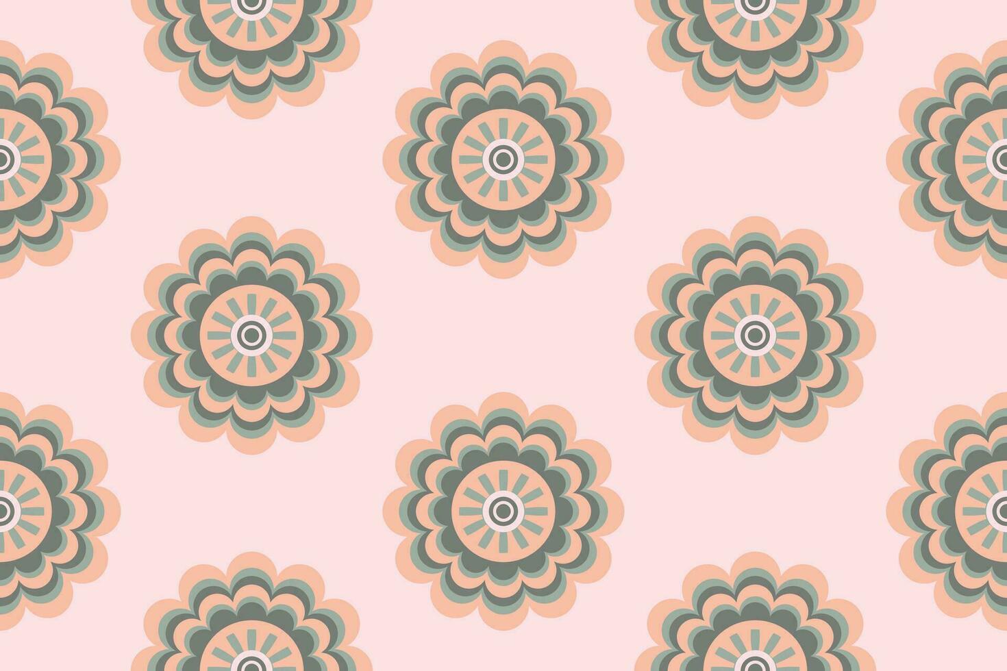 abstract art of flowers aztec geometric art print design for rugs, wallpapers, clothing, wraps, fabrics, covers, textiles vector