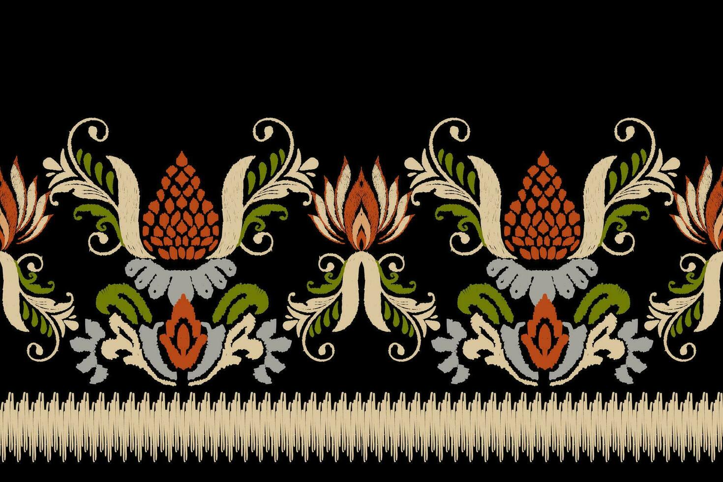 Ethnic ikat design Aztec tribal african art. Seamless pattern in tribal, folk embroidery, and Mexican style. Geometric ornament. Design for print fabric carpet, wallpaper, clothing, wrapping, fabric vector
