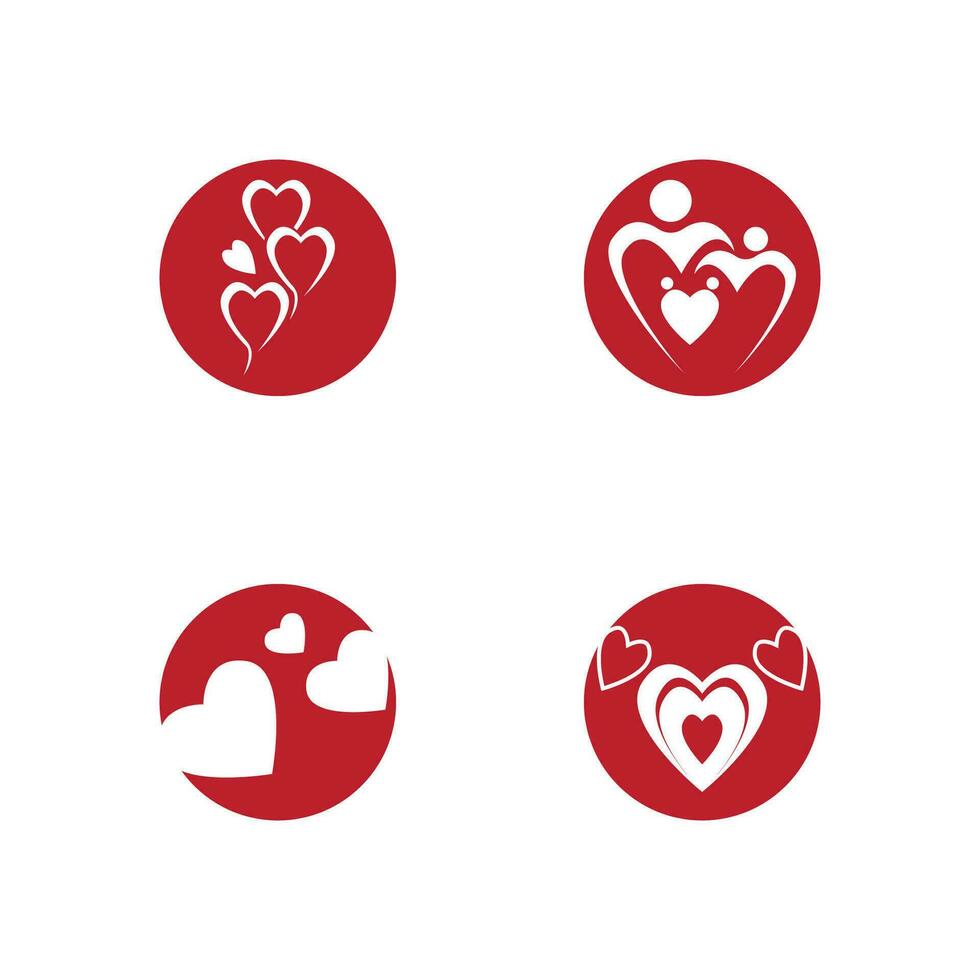 Love heart vector icon and symbol template illustration