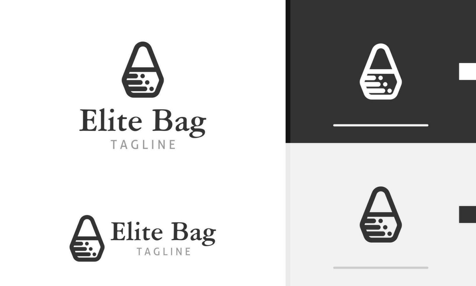 Logo design icon of geometric shopping bag with elegant lines for luxury fashion clothing business vector