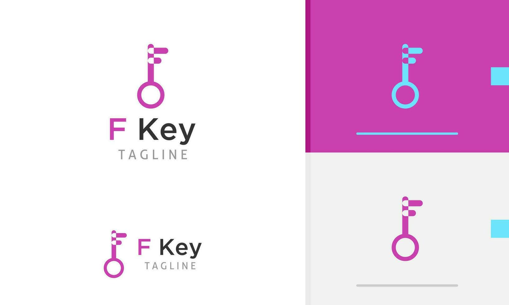 Logo design icon of geometric secure locked door key with letter f alphabet initial security protect vector