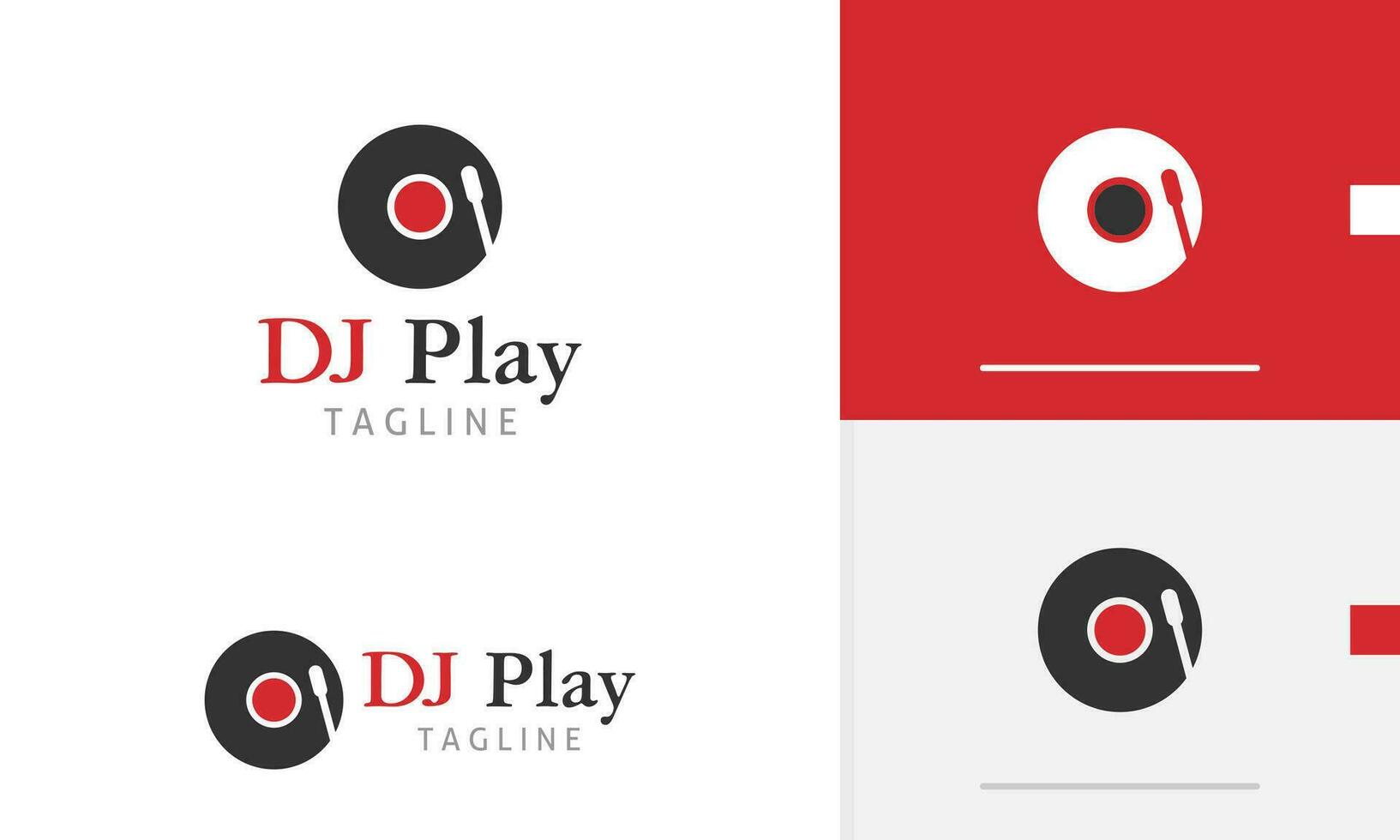 Logo design icon of spinning circle dj cd disk vinyl with gramaphone playing music disco club studio vector