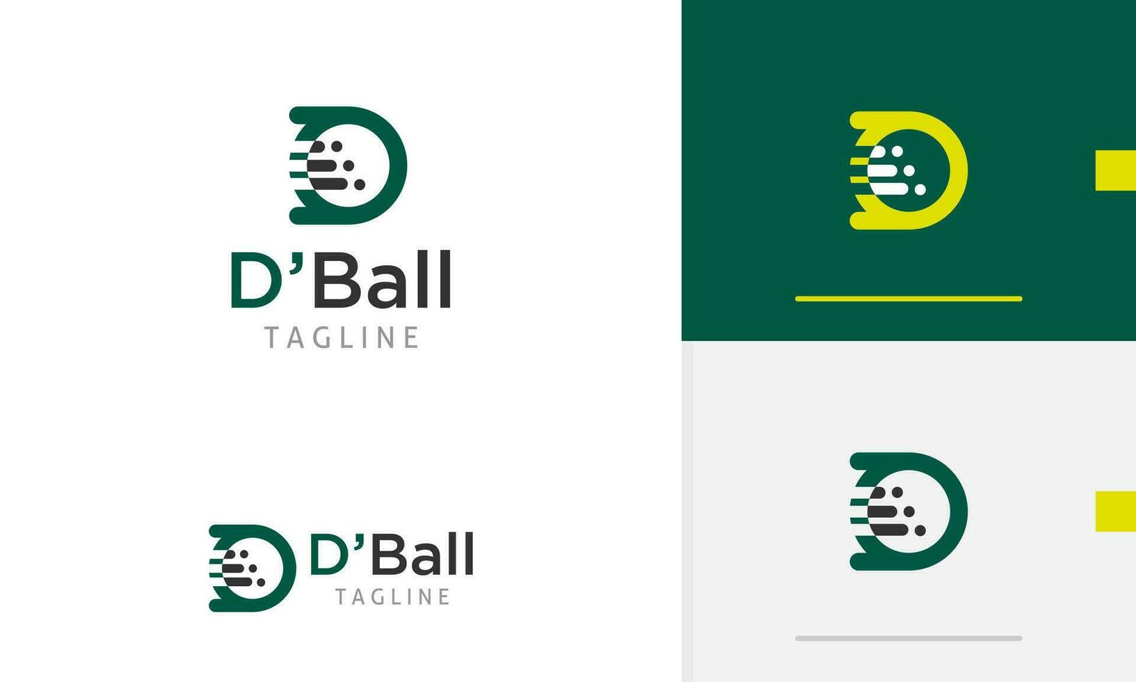 Logo design icon of geometric ball silhouette letter D alphabet initial for company brand identity vector