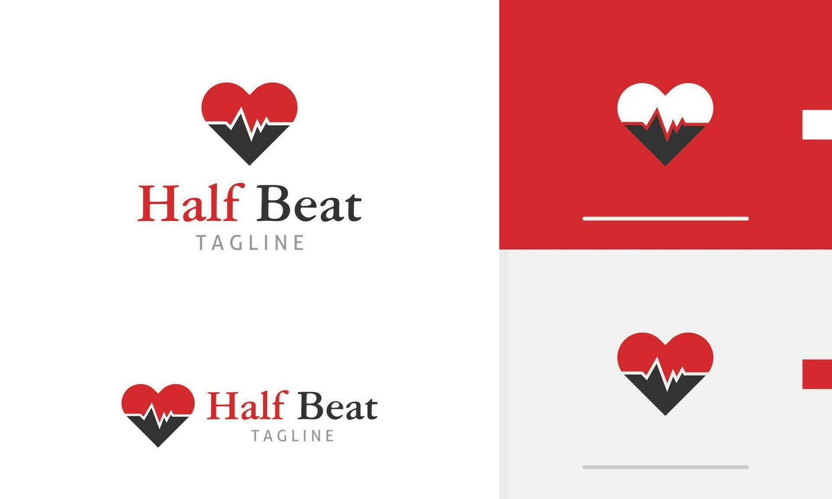 Logo design icon of heart love shape with pulse beat outline for hospital health monitor diagnose vector