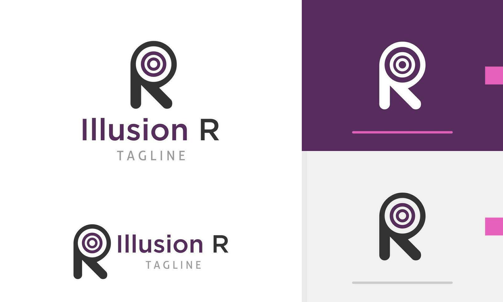 Logo design icon of geometric ball silhouette letter R alphabet initial for company brand identity vector